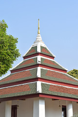 Fototapeta premium roof style of thai temple with gable apex on the top,thailand