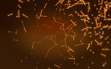 Fototapeta premium Abstract polygonal space low poly dark background