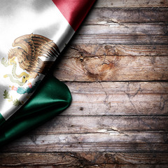 Flag of Mexico on wooden boards