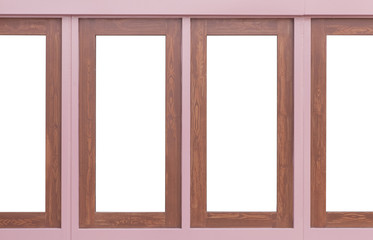 Wood window frame isolated on white background