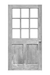Antique wood door isolated on white background