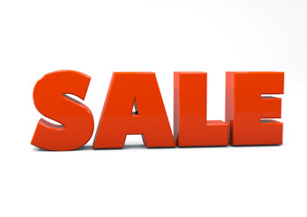 bright red SALE 3d text