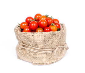 Organic tomatoes in basket