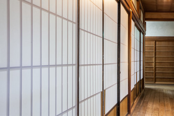 Shoji , Traditional Japanese door,window or room divider consisting .