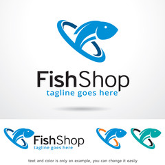 Fish Shop Logo Template Design Vector