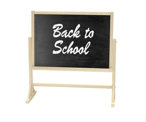 Fototapeta premium Back to School concept. Blackboard, chalkboard isolated on white. 3d rendering.