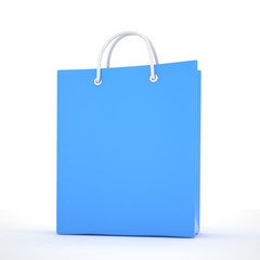 Paper Shopping Bag isolated on white background. 3d rendering.