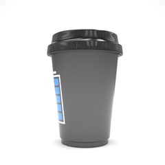 Coffee to go on white. 3d rendering.