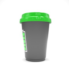 Coffee to go on white. 3d rendering.