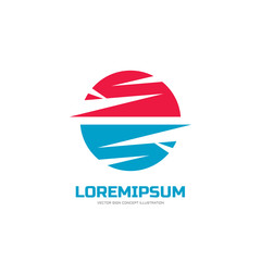 Cooperation abstract vector logo concept illustration. Abstract stripes in circle. Sphere vector logo. Hi-tech vector logo. Geometric logo sign. Collaboration logo sign. Vector logo design template.