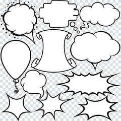 Blank Empty White Speech Bubbles