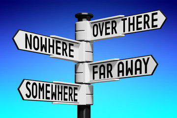 Signpost with four arrows - directions