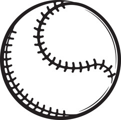 Baseball black and white vector icon for your design