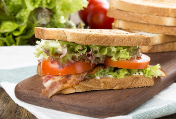 Bacon lettuce tomato BLT sandwich
