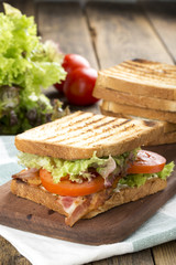 Bacon lettuce tomato BLT sandwich