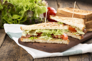 Bacon lettuce tomato BLT sandwich