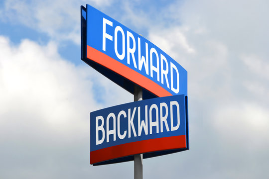 Forward and backward street sign