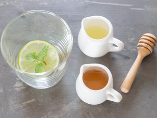 Cup of honey lime healthy drink