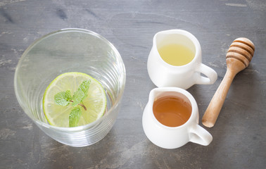 Cup of honey lime healthy drink