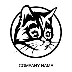 Cat logo isolated on white background