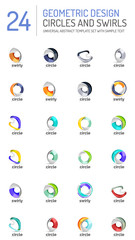 Geometric abstract circles and swirls icon set