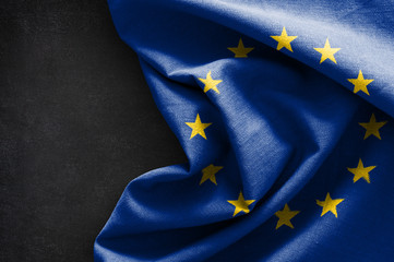 Flag of Europe on blackboard background