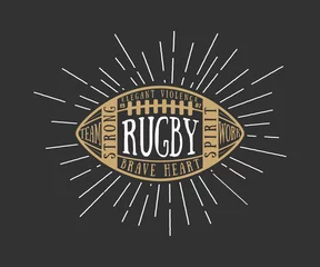 Photo sur Plexiglas Sports de balle Rugby or american football ball with typography.