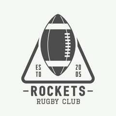 Vintage rugby and american football labels, emblems and logo.