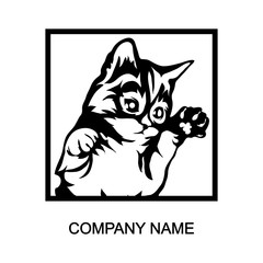 Cat logo isolated on white background