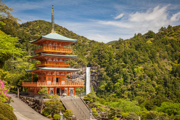 Kumano Nachi Taisha Shrine and Nachi no Taki Waterfall at Wakayama prefecture , Japan