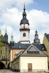 Fototapeta na wymiar City Hall and downtown Chemnitz in Saxony