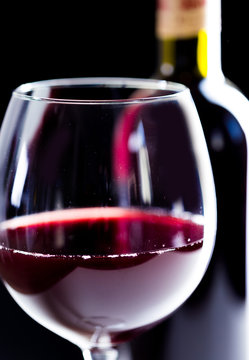 Elegant red wine glass