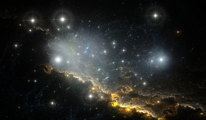 Obraz na płótnie Canvas Giant glowing nebula. Space background with nebula and stars