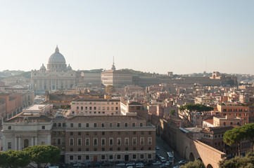 Fototapeta na wymiar Scenic view of Vatican City with St. Peter's Basilica. Rome, Italy.