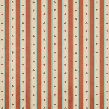 Striped pastel background with elements of card suit. 