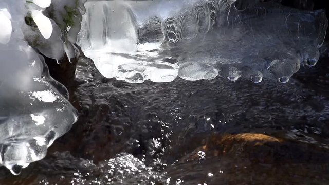 Ice Patterns in a Mountain Stream