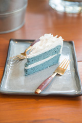 coconut cake on ceramics green plate