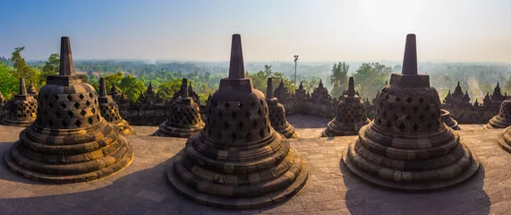 Fotobehang Borobudur-tempel, Yogyakarta, Java, Indonesië. © happystock