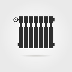 black radiator icon with shadow