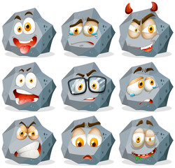 Rock with facail expressions