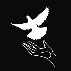 голубь и рука