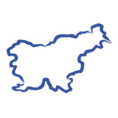 Slovenia map, outlines]