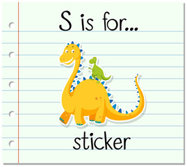 Fototapeta premium Flashcard letter S is for sticker