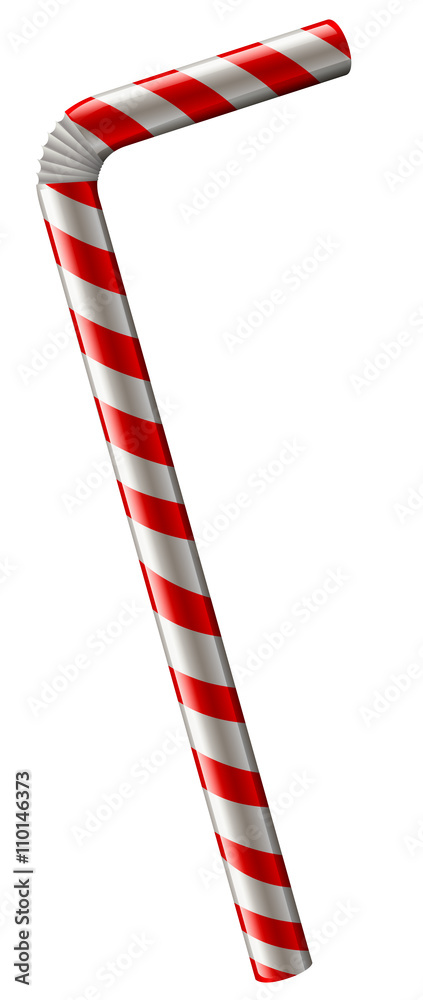 Poster straw in red and white color