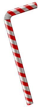 Straw in red and white color