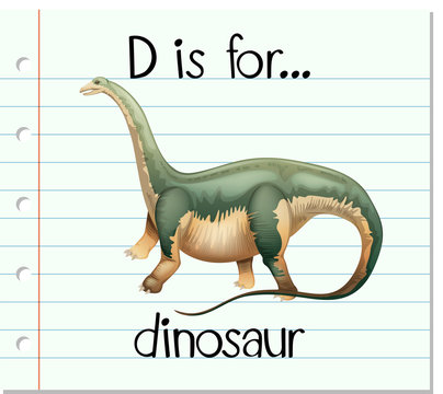 Flashcard letter D is for dinosaur