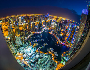 Dubai marina at sunset