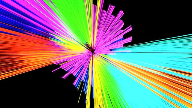 Abstracto de Explosion de Rayos de Colores. Con Canal Alfa