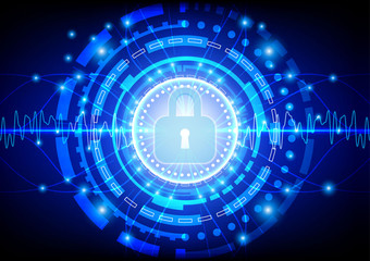 Protection concept of digital and technology. illustration vecto