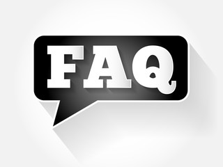 FAQ, question and answer text message bubble, flat business concept background